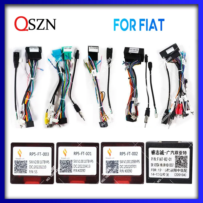 

QSZN For FIAT 500L 500X DUCATO DOBLO UNO BRAVO FIORINO TORO Strada Android Car Radio Canbus Box Decoder Adapter Power Cable