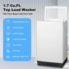 1.7 Cu.Ft. Portable Washing Machine Fully Automatic Compact Washer and Spinner Combo, 6 Wash Program, Transparent Lid, White 2
