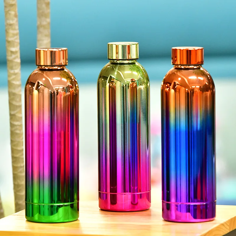 

Fall-resistant Progressive Color Water Bottle Stainless Steel Insulated Water Bottle 500ml Student adult travel outdoor sports