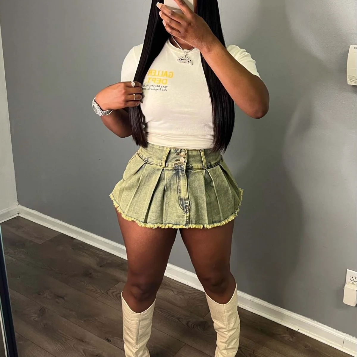 

Zoctuo Cotton Women Denim Mini Skirts Shorts Vintage Zipper Pleated Bodycon Jeans Skirt 2023 Streetwear Y2k Female Party Club