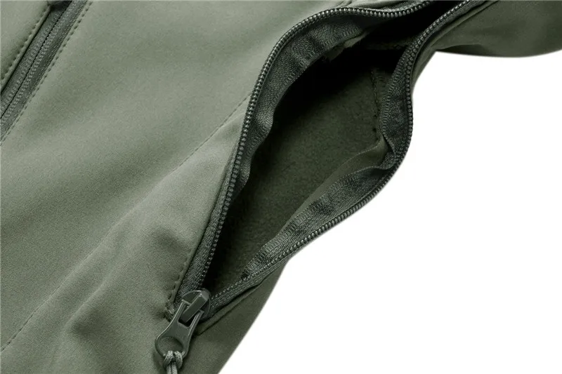 Men's Jacket Soft Shell Shark Skin Fleece Waterproof Windbreaker Tactical Outerwear Coat for Hiking Camping Hunting Thermal Male