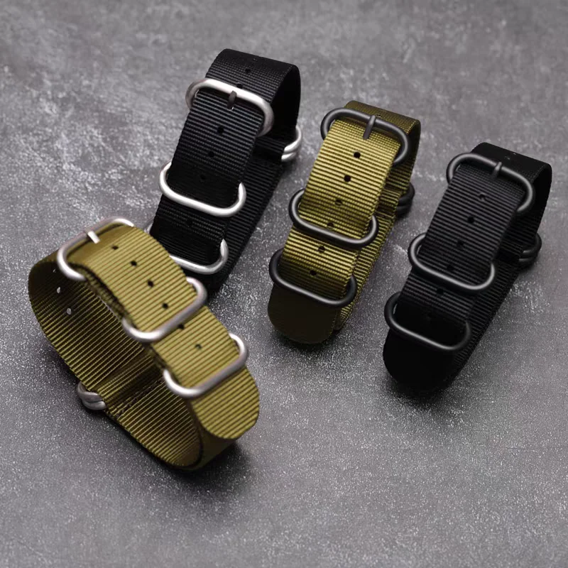 Durable NATO Thick Nylon Canvas Watch Strap - Men's Wristband Accessory in Multiple Sizes
