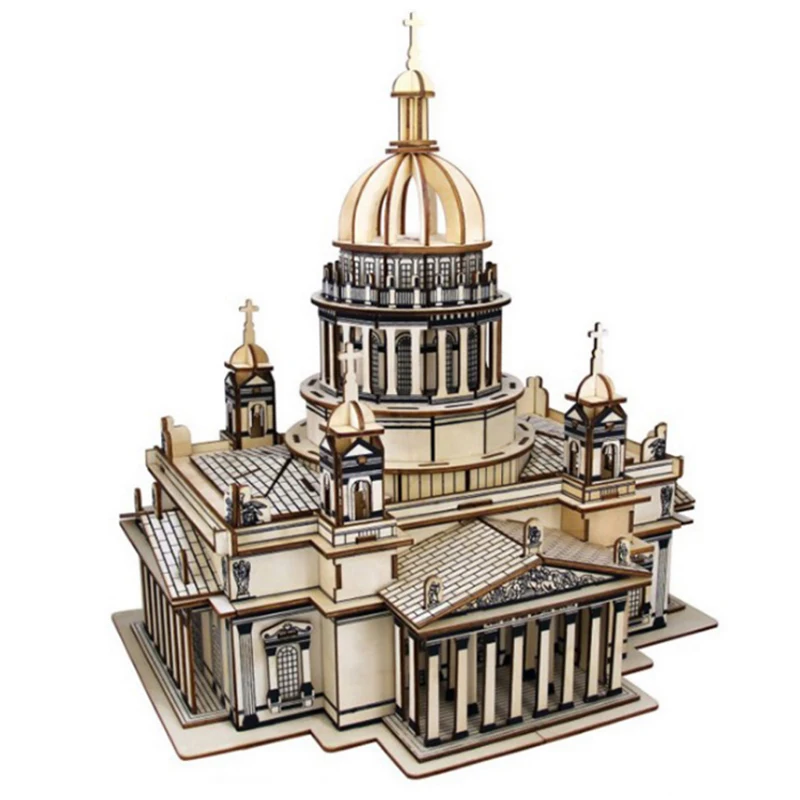 

Issa Kiev Cathedral 3D Wooden Puzzle Wood Jigsaw DIY Assembly Model Kits Toys For Children Kids Adult Birthday Gift