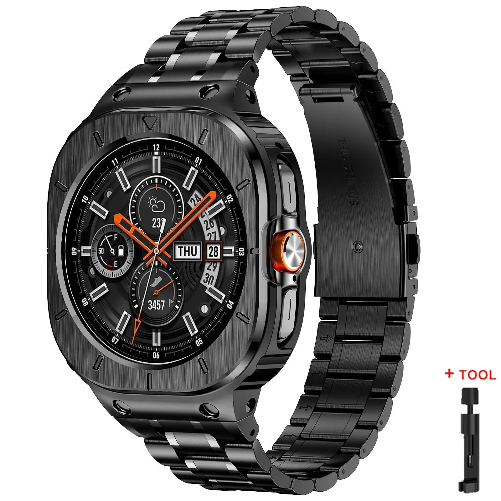 Premium Stainless Steel Watch Strap - Elegant Metal Band Bracelet Accessory