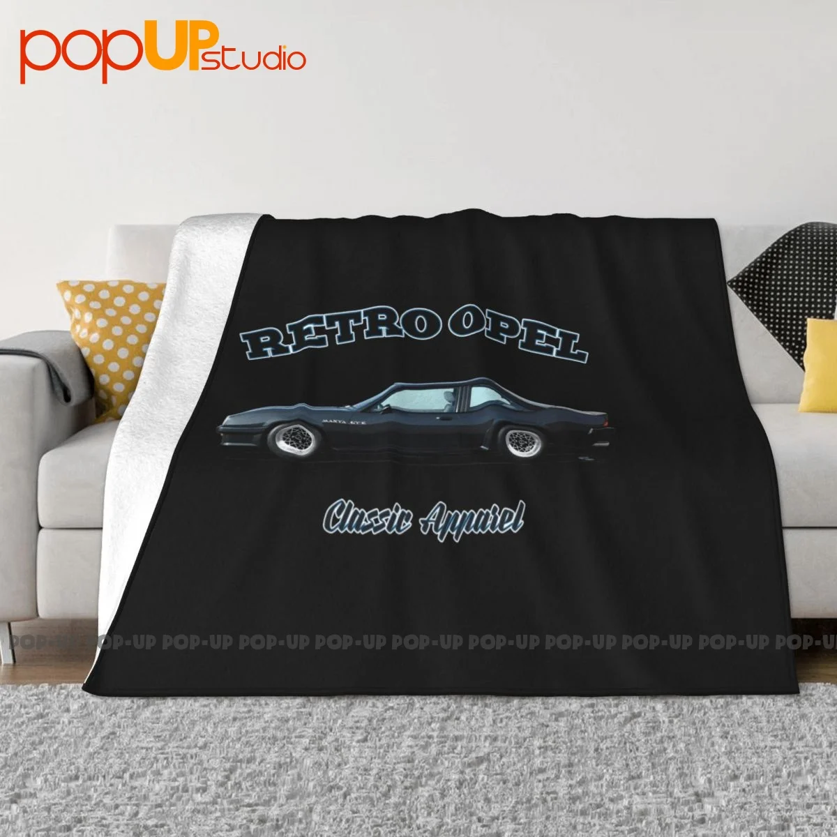 Opel Manta Gte Retro Opel Classic Car Tedesco Modificato. Gte Coperta Raschel Copriletto Leggero