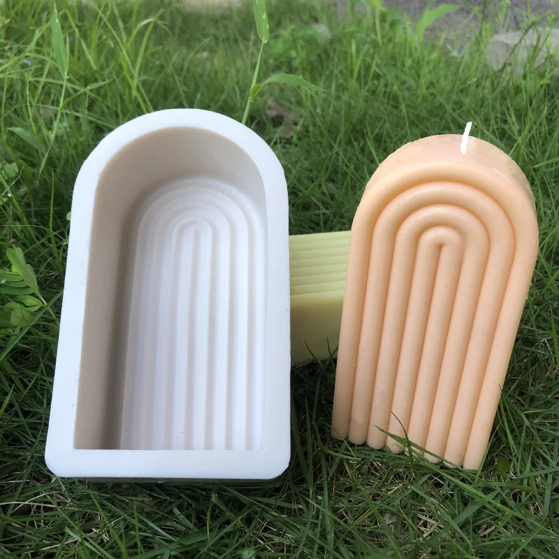 New Geometric Rainbow Arch Candle Mould DIY Home Plaster Aromatherapy Silicone Mold resin mold | Дом и сад