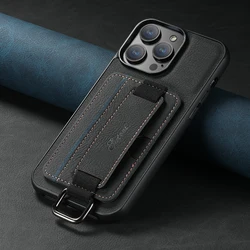 Lychee Skin Print Wrist Strap Card Holder Phone Case - Black/Blue/Brown for iPhoneXsMax (Black)