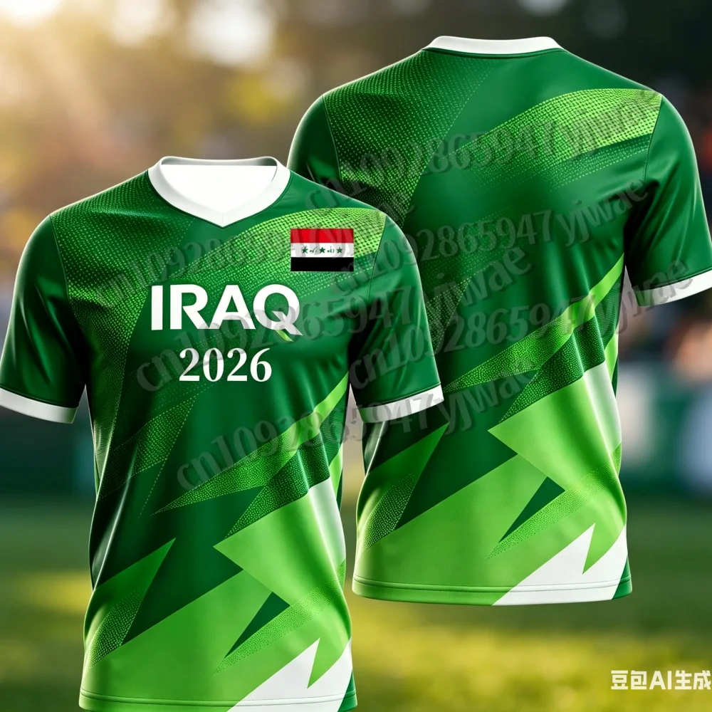iraq style 2026 special fan jersey, green flag print soccer shirt, lightweight breathable sports top for men, fans soccer jersey Iraq Style 2026 Special Fan Jersey, Green Flag Print Soccer Shirt, Lightweight Breathable Sports Top for Men, Fans soccer Jersey 3