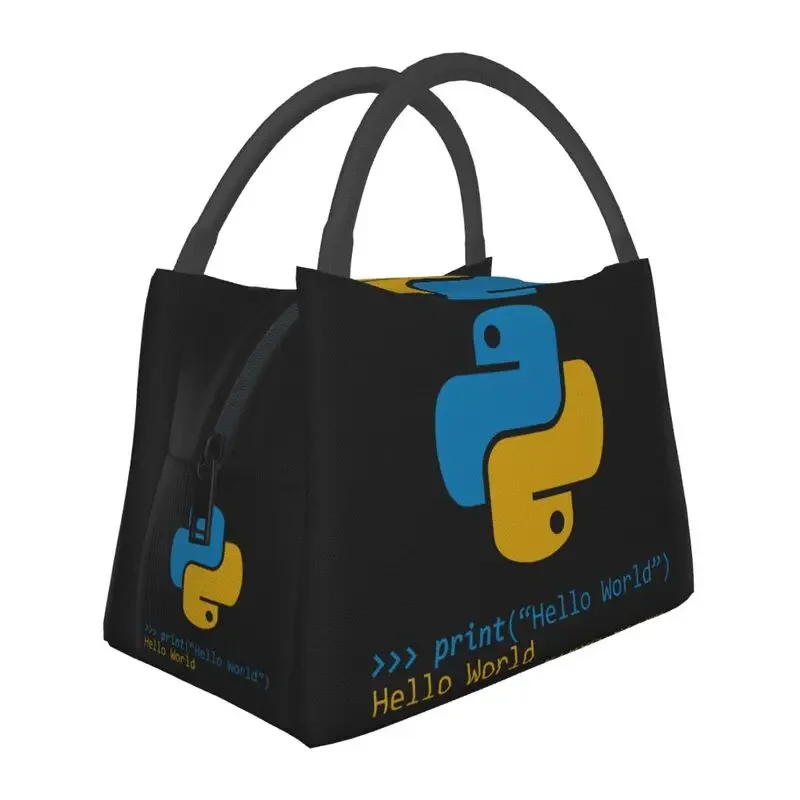 

Computer Developer Python Insulated Lunch Bags for Work Office Programmer Programming Coder Waterproof Cooler Thermal Lunch Box