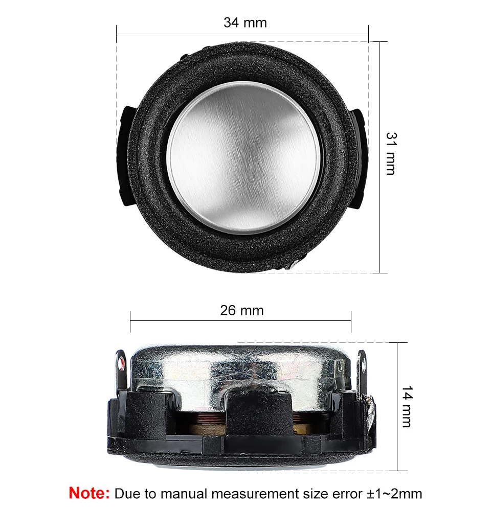 AIYIMA 2Pcs 1 Inch Full Range Audio Portable Speaker 4 Ohm 4W Woofer Loudspeaker Speaker Home Theater Sound System portable speakers audio speakers