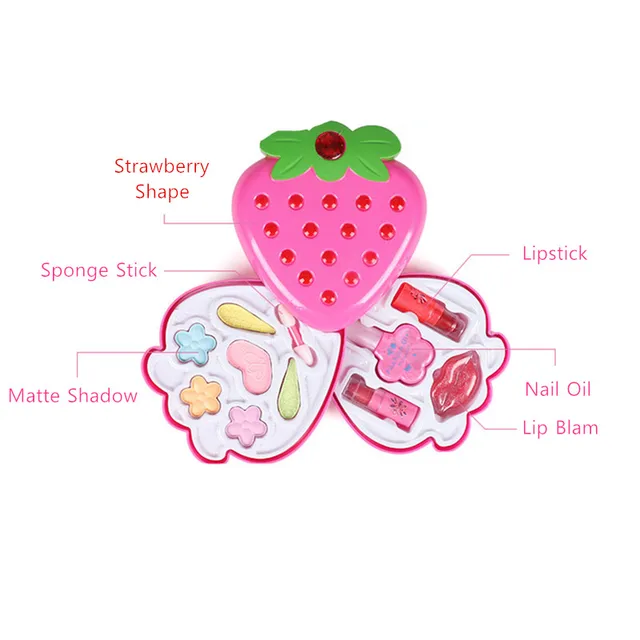 Safe Princess Girls Makeup Kids Cosmetics Make up Set Washable Beauty Makeup Box Baby Gift Toys for Girls Birthday Pretend Play 4
