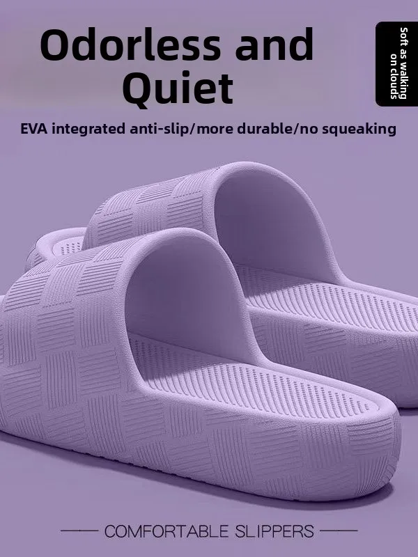 Simple Home Slippers Women's Summer New Indoor Bathroom Anti-slip Couple Thick Bottom Slippers Men's Breathable Comfortable EVA - 3
