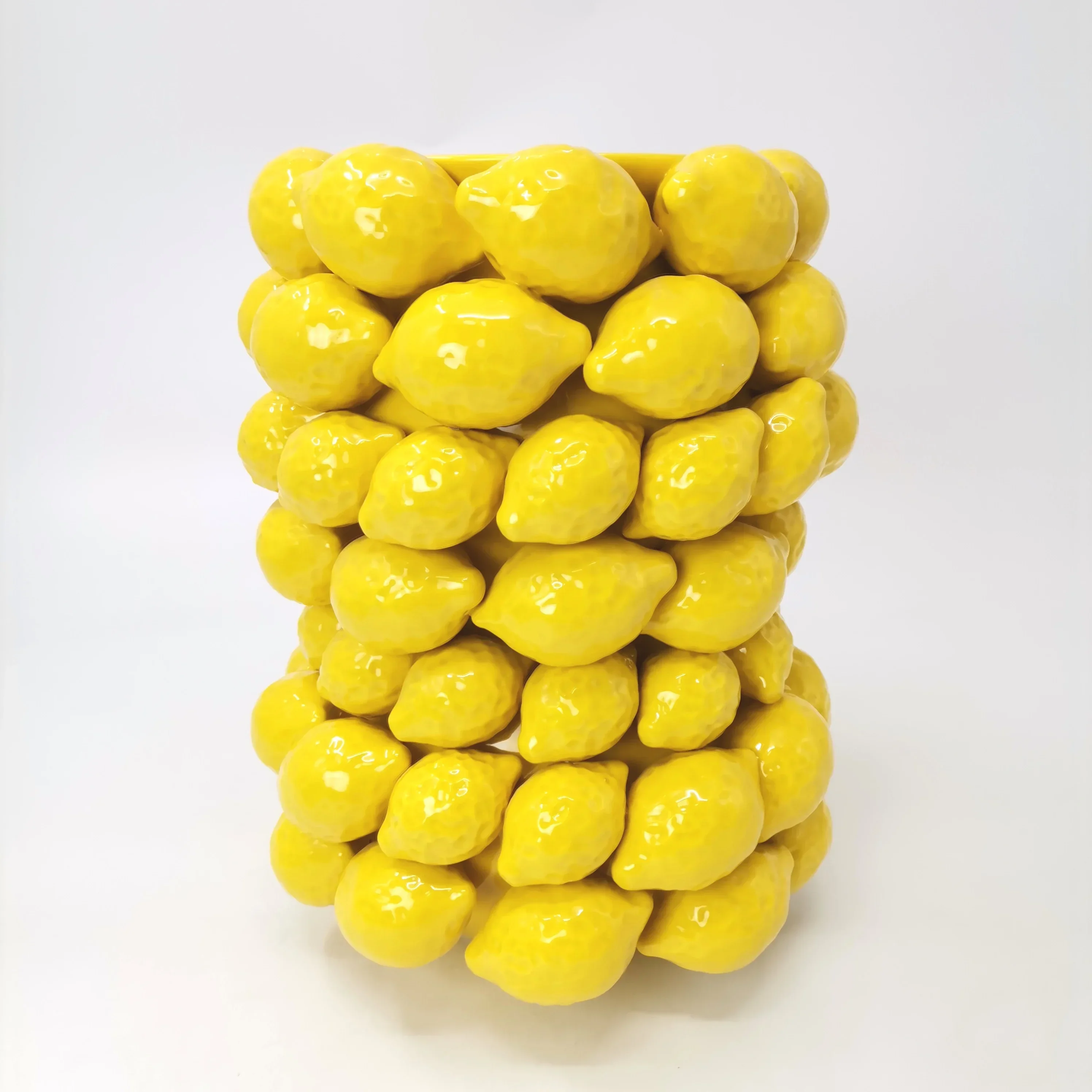 Ceramic 3D big and small lemon group ikebana vase with lemons china porcelain vases 2