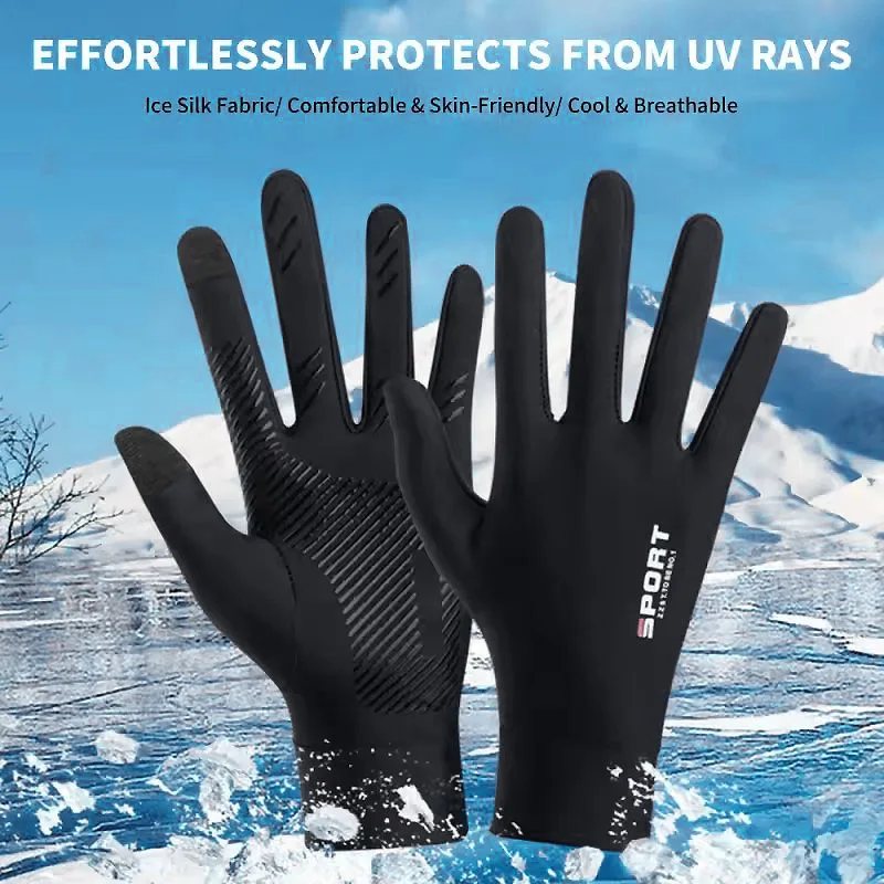 Summer Ice Silk Touchscreen Anti slip Gloves Outdoor Fishing Waterproof Sunscreen Gloves Bicycle Gloves