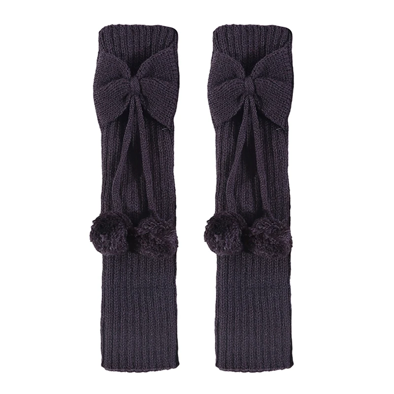 Fashion Kids Girls Bowknot Pompom Knit Leg Warmers Boot Socks Cuffs Toppers children leg warmers
