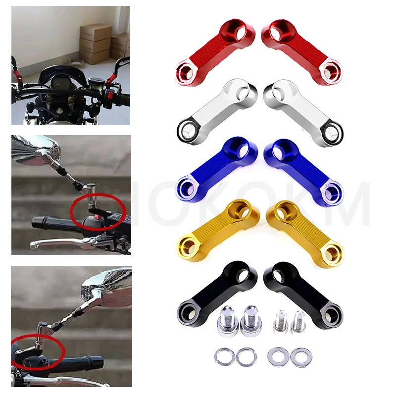 Motorcycle-Aluminium-Screw-Bracket-Front-Mirror-Extension-Rack ...