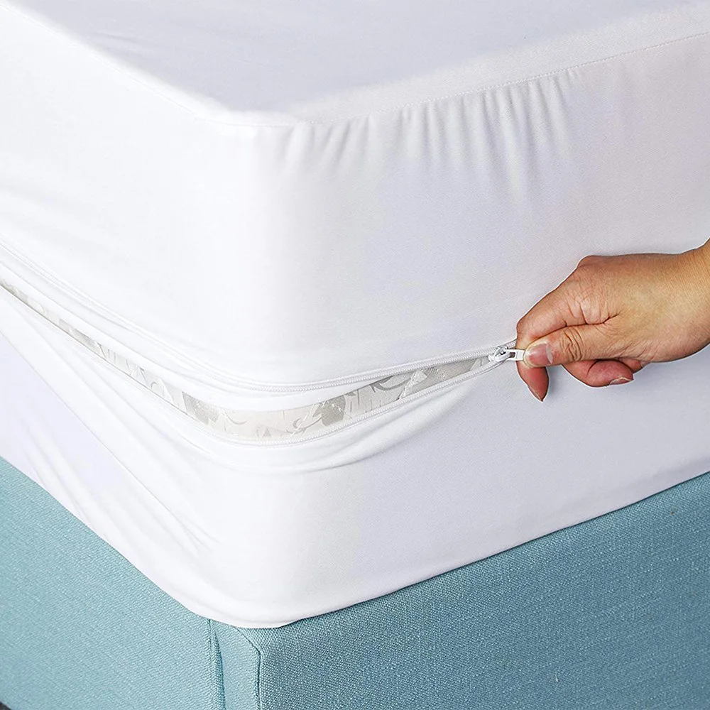 Description Picture 2 of item100% Waterproof Dust-proof Fitted Sheet 6-Sides Mattress Cover With Zipper Fully Enclosed Double Bed, Twin, Queen, 140/160cm