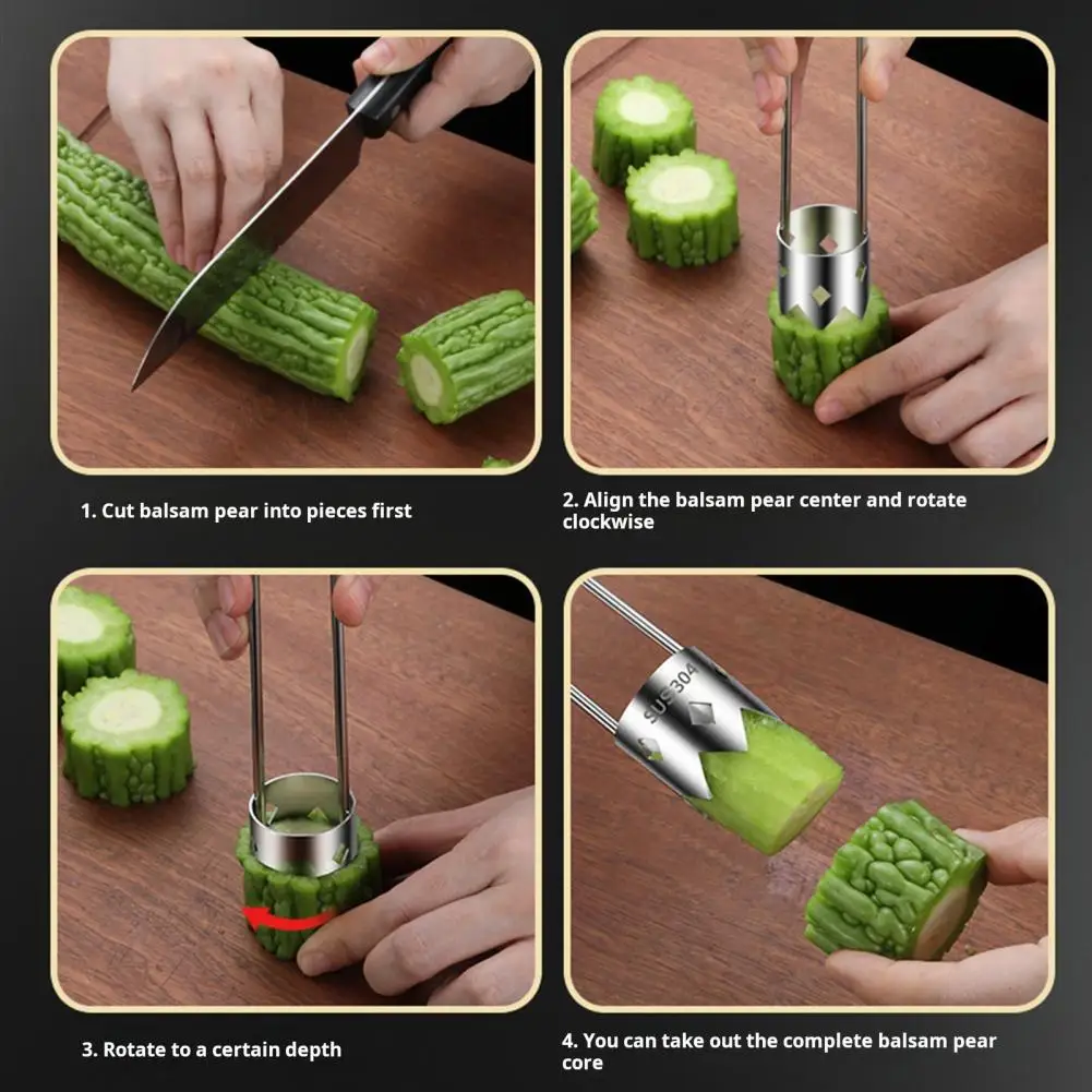 1Pc Stainless Steel Core Remover Tool For Red Bell Peppers Pear Fruit Corer Easy Twist Pull Multifunctional Kitchen Gadget_voghion.com