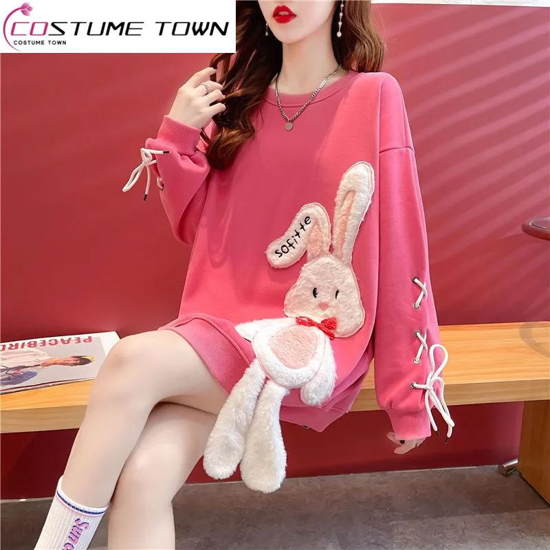 

Fashion Age Reducing Cartoon Design Sense Top Coat Early Spring Thin Large Loose Korean Student Unique Top Female