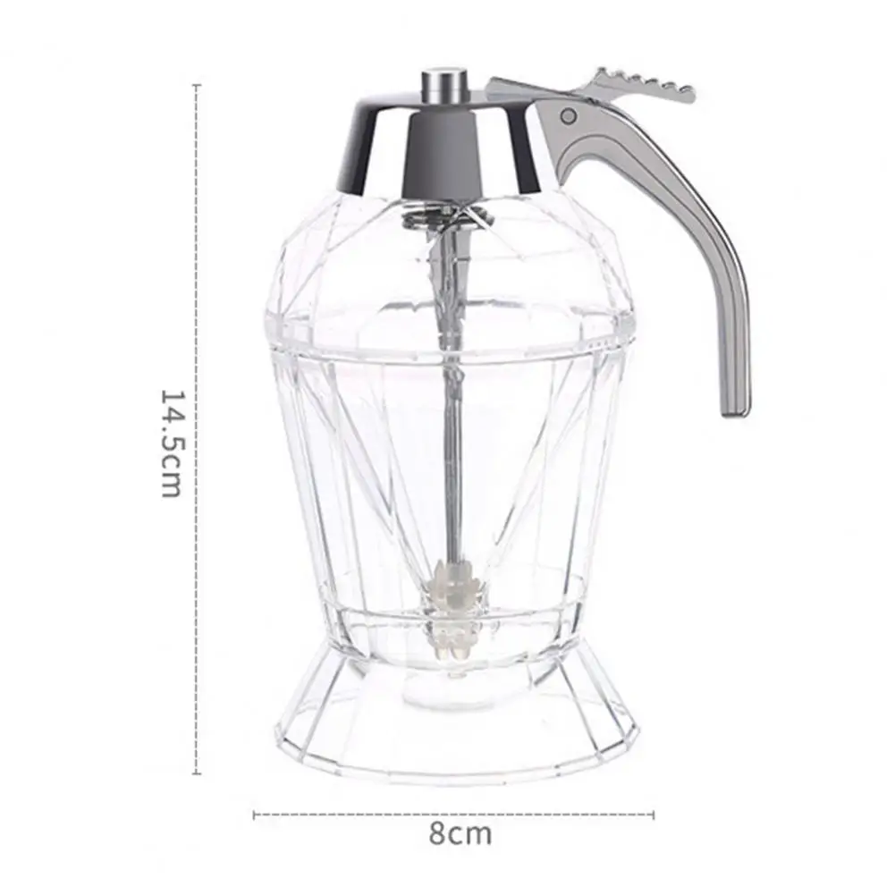 Syrup Dispenser Leakproof Glass Honey Dispenser with Stainless Steel Cover 180ml Shape Syrup Bottle for Olive Oil Sauce Vinegar