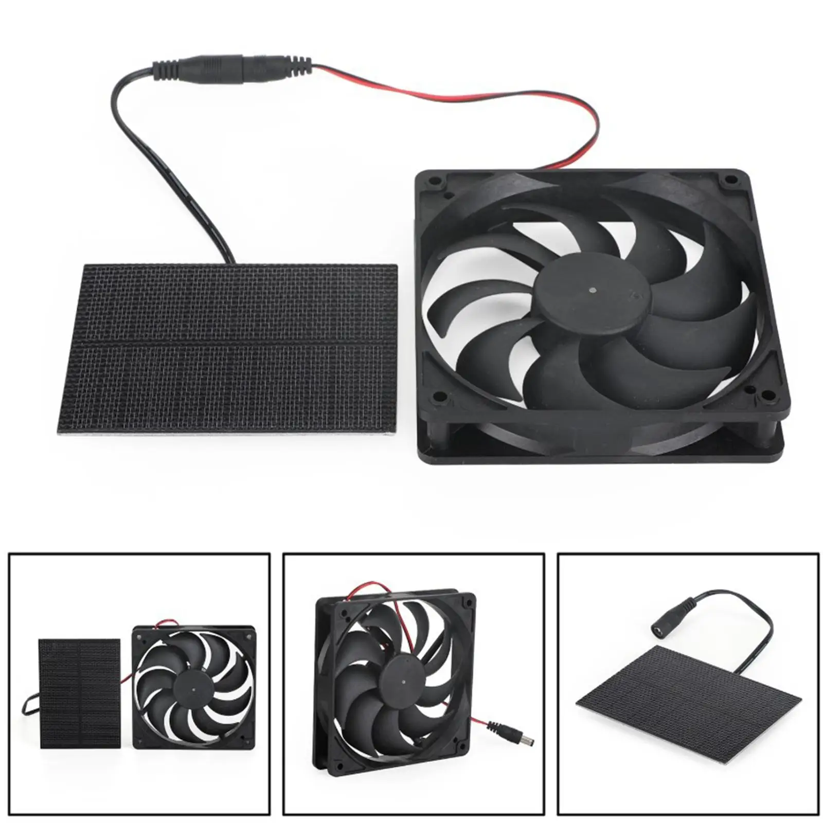 3W Solar Exhaust Fan Air Extractor 6 Inch Mini Ventilator Solar Panel Powered Fan for Dog Chicken House Greenhouse RV