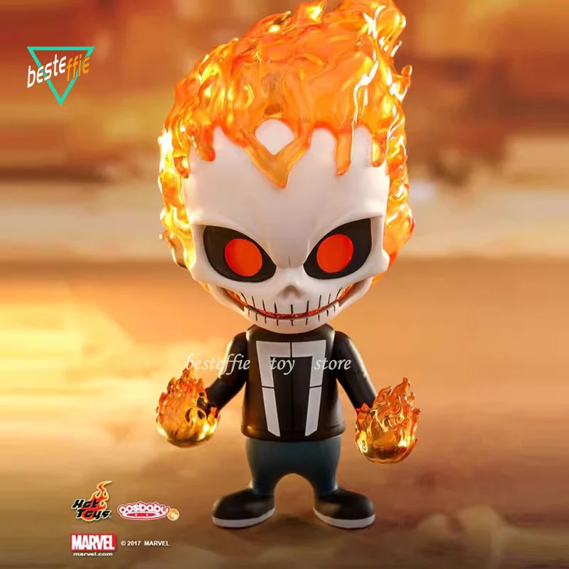 

Фигурки героев аниме Marvel Q Version Ghost Rider, милые кавайные украшения для автомобиля, модель Призрачного гонщика с боблевой головой, коллекционные подарки на Хэллоуин