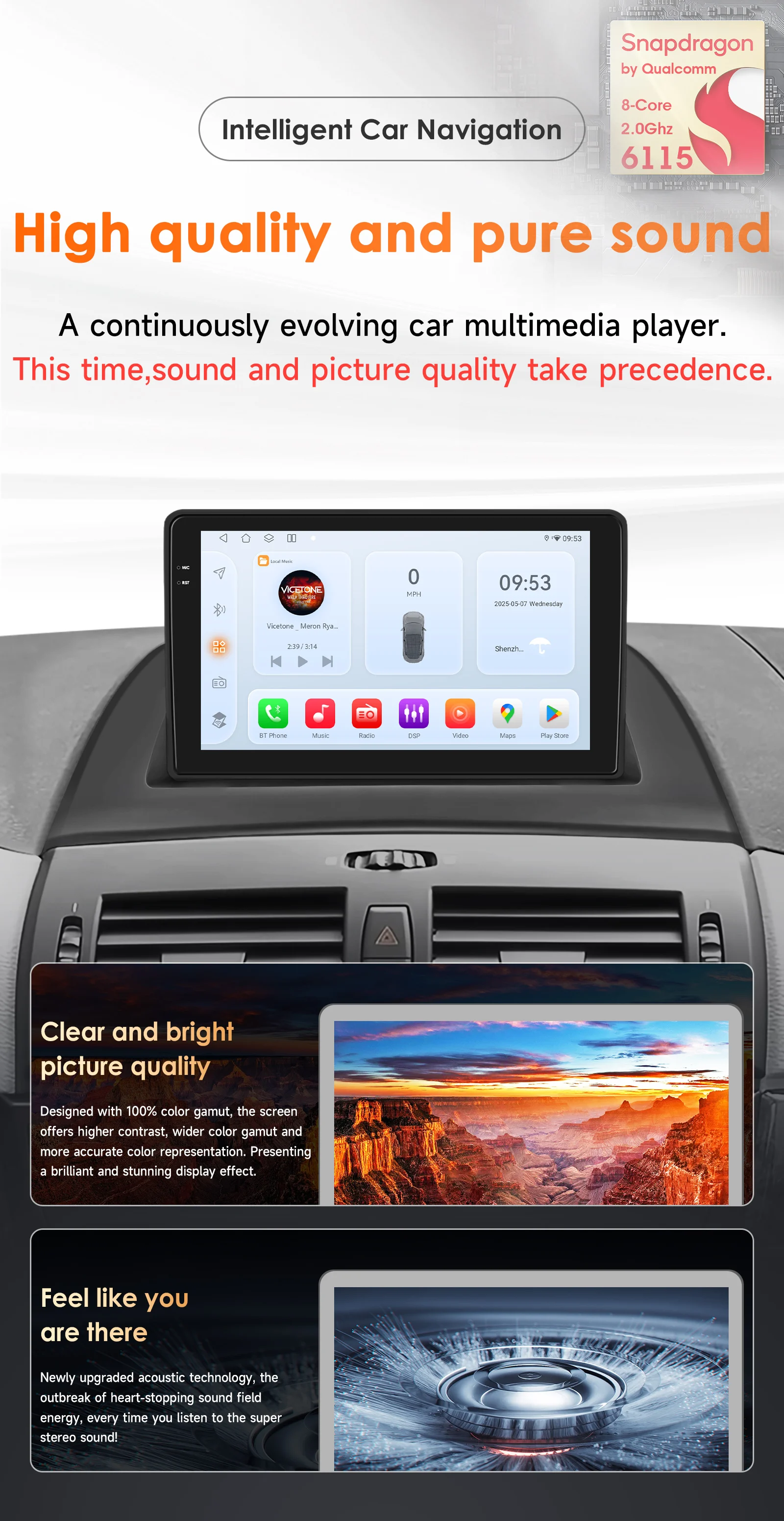 OSSURET Gran Oferta, Radio de Auto con Pantalla Táctil de 9 Pulgadas 6115, Navegación GPS para BMW X3 E83 2004-2012, Plug and Play, Android 14, Radio para Auto con AKM DSP, Ecualizador de 32 Bandas, CarPlay Inalámbrico, Android Auto, Unidad 4G, Audio HiFi, Pantalla HD Antirreflejos de Amplio Ángulo de Visión, Sistema Multimedia para Auto 2