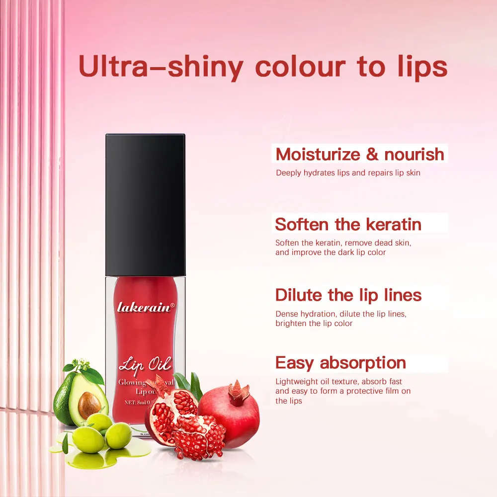 Radiant Pink Lip Oil Gloss - Moisturizing & Nourishing Jelly