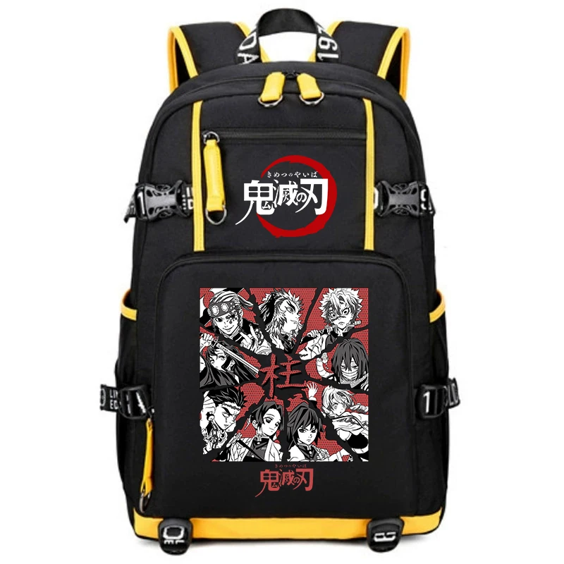 Demon Slayer Anime Print Backpack Large Capacity School Bookbag for Boys Girls Kids Travel Daypack 1