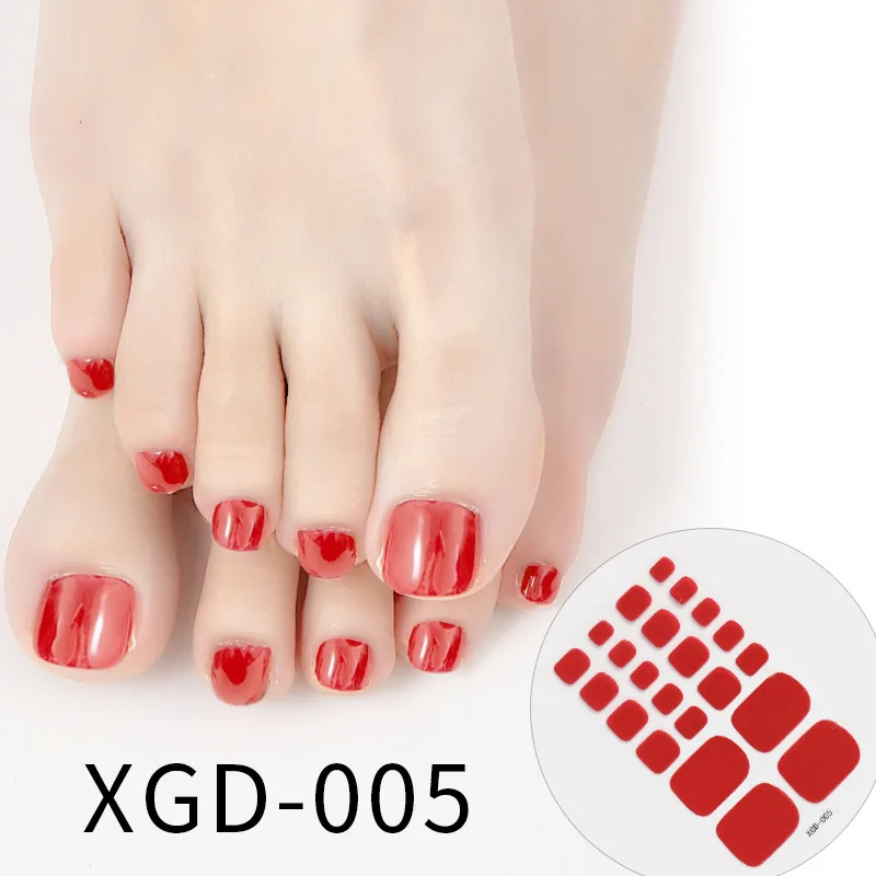 Nail Stickers Nail Decals Nail Art Decoration 22 Tips Colorful Toe Foot Full Cover Nail Stickers Adhesive DIY Nail Art Decals Pedicure Stickers for Foot