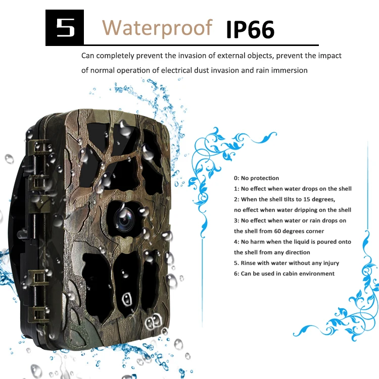 Outdoor Wifi Hunting Camera APP Control Trail Camera IP66 Waterproof 4K 20MP Nig