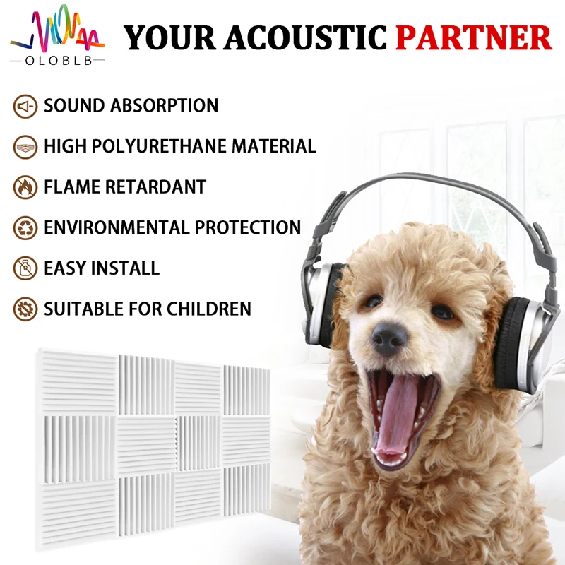 Sound Absorbing Material Studio Acoustic Foam Soundproof Foam For Ktv Room Bedroom Soundproof Acoustic Insulation 12 Pcs