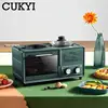 CUKYI Electric 3 in 1 Household Breakfast machine mini bread toaster baking oven omelette fry pan hot pot boiler food steamer EU 4