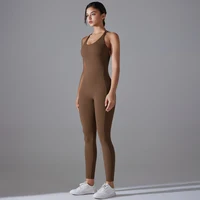 Sexy Backless Bodycon Scrunch Jumpsuit Raises Butt Women Dance Fitness Overalls Push Up Sleeveless Yoga Sport Jump Suit - Image 4