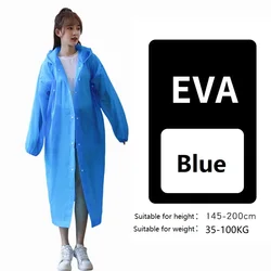 Women's Waterproof Raincoat - Enhanced Rain Cover Protection - 145 - 200CM (Blue)