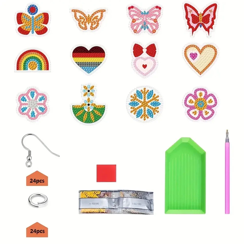 DIY Diamond Earring Making Kit with Acrylic and Glitter