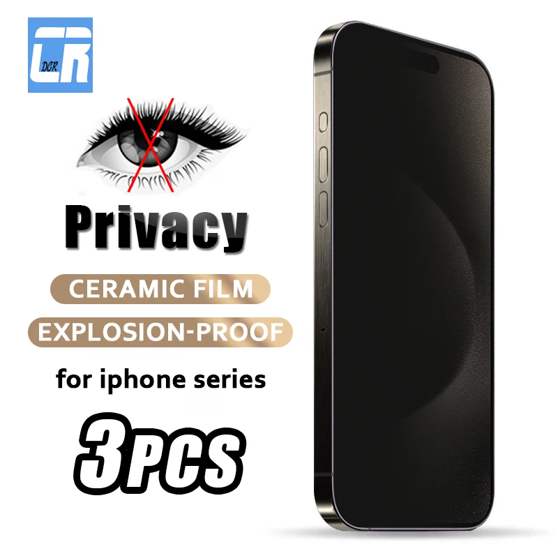 

Soft Ceramic Anti-spy Screen Protectors for iPhone 15 PRO MAX Full Cover Privacy Film for iPhone 14 Pro 15 Plus 13 12 Film