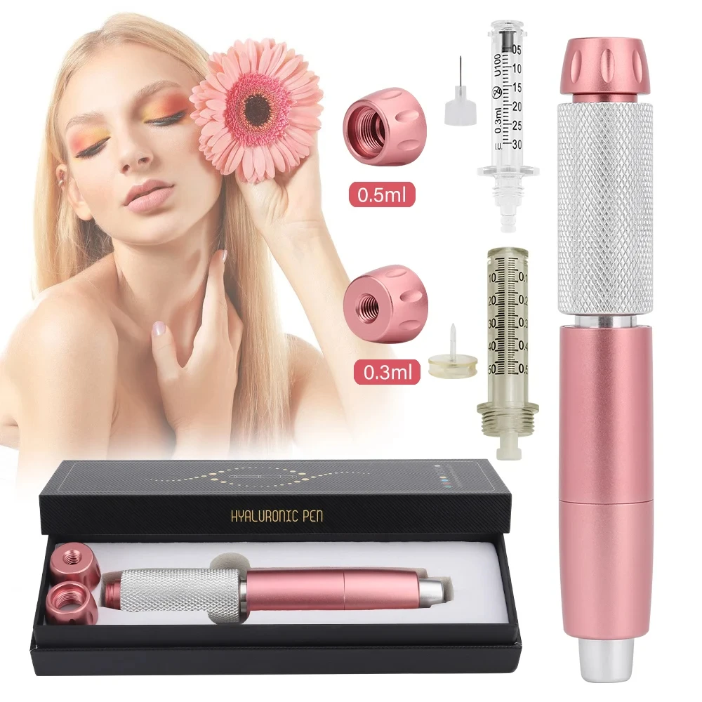 Hyaluronic acid pen 2 In 1 Hyaluron Pen 0.3/0.5ml High Pressure Double Head Hyaluronic Acid Lip Filler Injection Gun for Anti Wrinkle&Thickening Lip