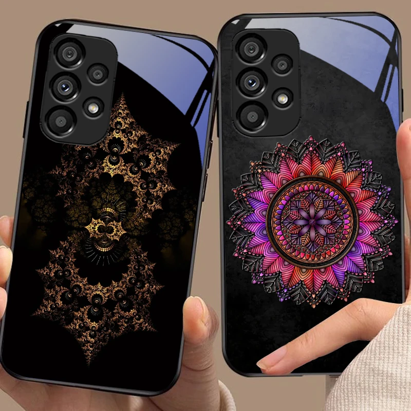 Luminous Black Lotus Tempered Glass Phone Case - Premium Hard Shell