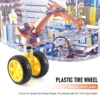 4 Pcs For Arduino Smart Car Robot Plastic Tire Wheel with DC 3-6V Gear Motor 4