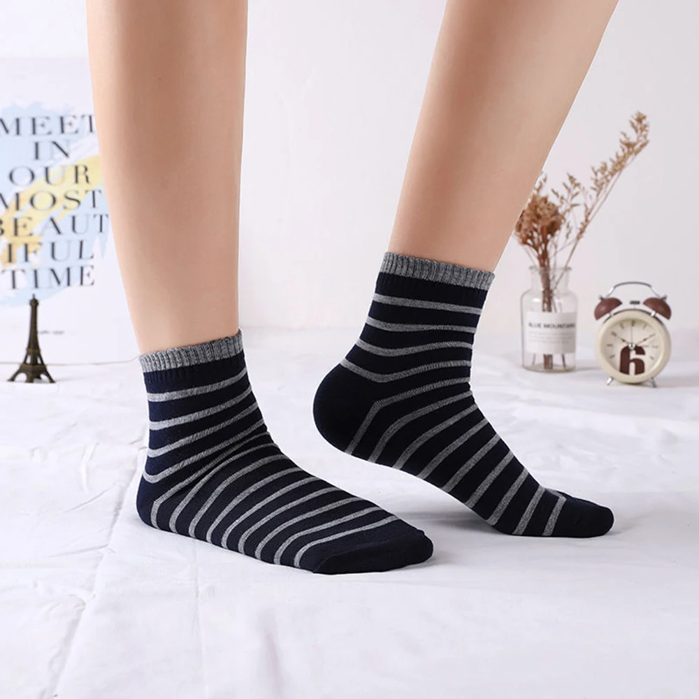 Buy 5 Pairs Get 5 Pairs Free Striped Checkered Colorful Socks Men 4 Seasons Breathable Sweat-Wicking Casual Fashion Sports Socks