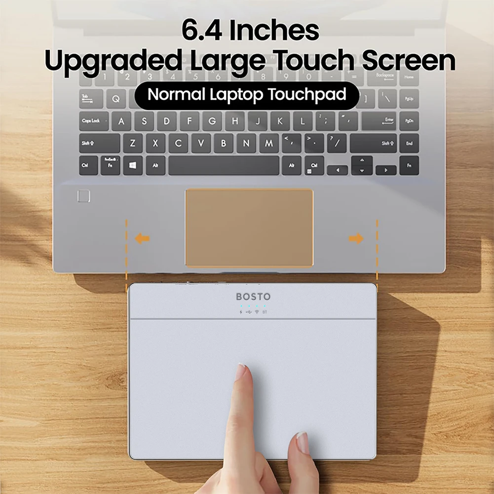 Bluetooth-Compatible Touchpad Multi-Gesture USB Touchpad Mouse Type-C Rechargeable Ergonomic Trackpad Mouse For Laptop iPad Mac