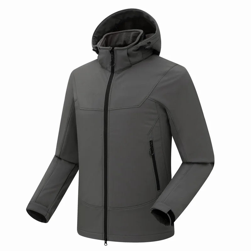 

Men's Drawcord Adjustable Softshell Hiking Jacket Durable Water-Proof Full Zip Fleece Fishing Hunting Jacket