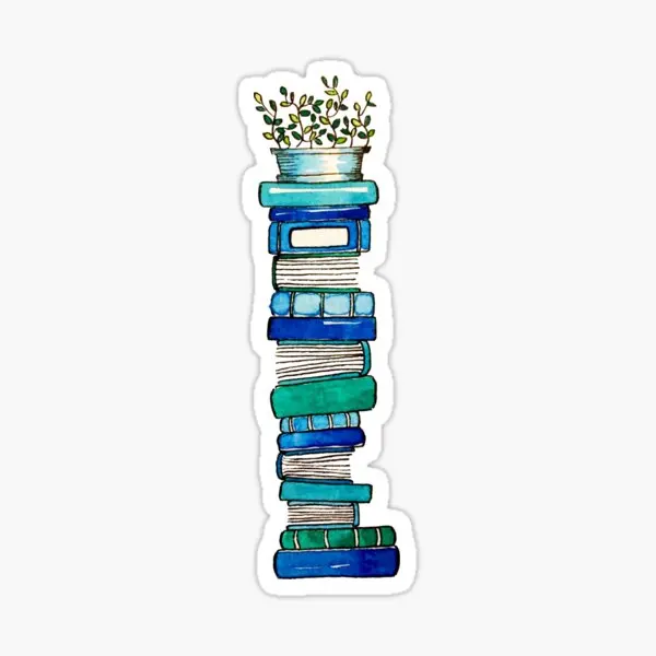 

Blue Book Stack 5PCS Stickers for Kid Laptop Cartoon Window Art Background Luggage Decorations Car Decor Anime Funny Wall