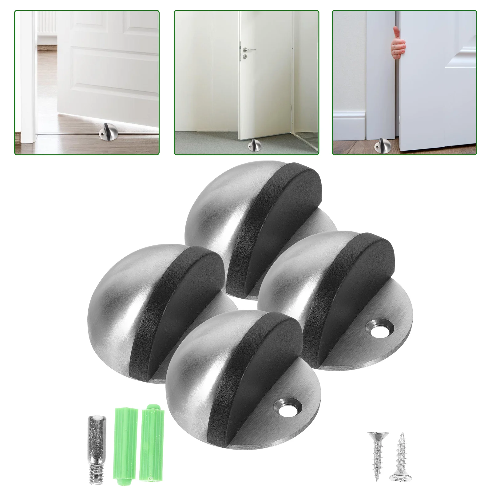 

4 Pcs Flooring Door Stop Glass Magnetic Wall Stopper Circle For Stainless Steel Tool Work