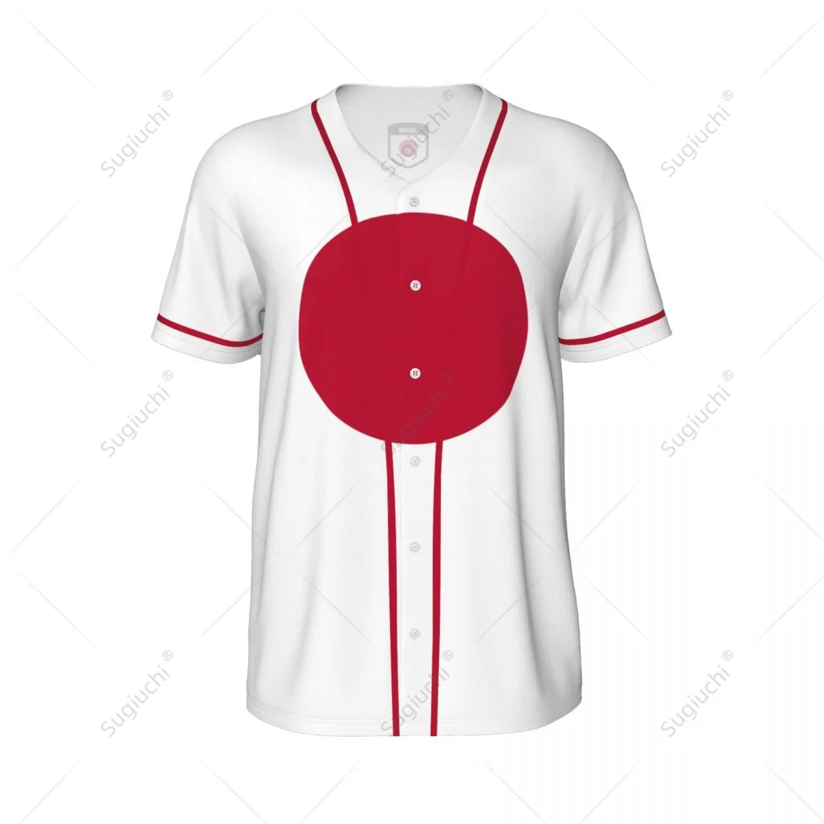 3D Printed Japan Flag Men Baseball Mesh Sports T-shirt Tees Name Nunber