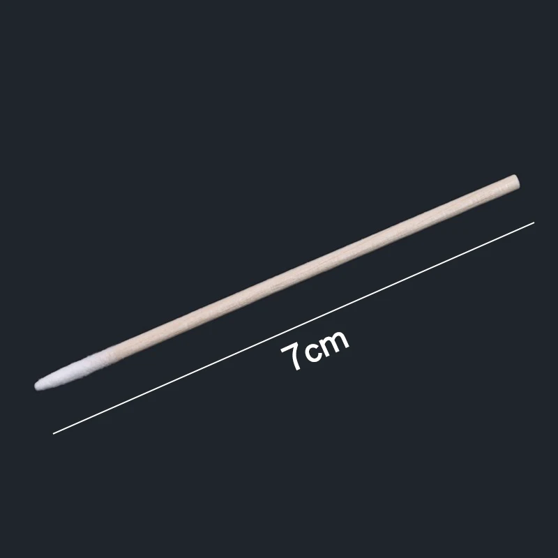 300/500pcs Wooden Tip Cotton Stick Long 7cm 300 Wooden Handle Tip Semi Permanent Embroidered Cotton Swabs 5