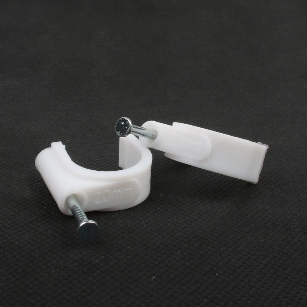 20 MM 원형 경로 원형 케이블 클립 케이블 네일 와이어 클립 100 개/가방 20mm 케이블 클립 원형 흰색 Y20