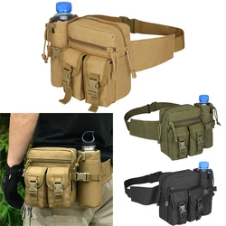 Tactical Men's Waist Bag with Detachable Water Bottle, Belt Bag, Fanny Pack, Travel, Running, Hiking, Cycling