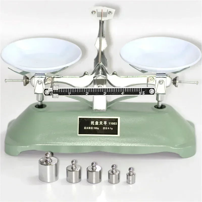 Table Balance Counterbalance Students Teaching Lab Mechanical Scale Top-pan Balance With Weights Tweezer Max. 100 g (d=0.1g)